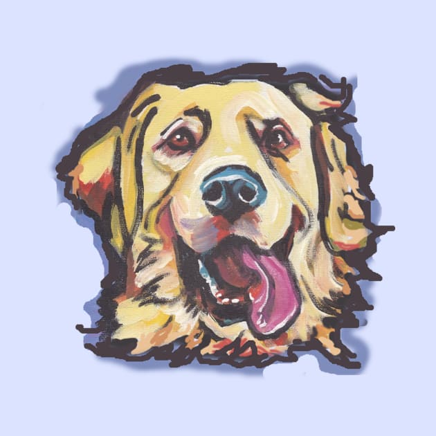 Golden Retriever Dog Bright colorful pop dog art by bentnotbroken11