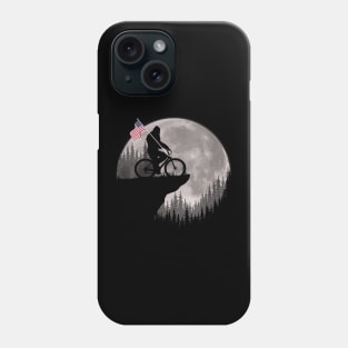 Bigfoot Riding A Bike American Flag Phone Case