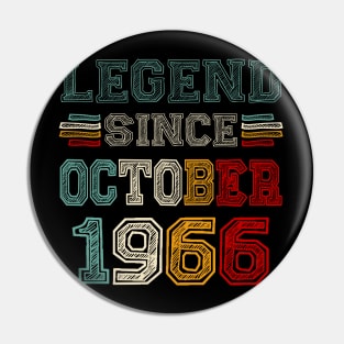 57 Years Old Legend Since October 1966 57th Birthday Pin