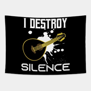 I Destroy Silence - Funny Sarcastic  Saying Gift Ideas For Lute Player  Birthday gift Tapestry