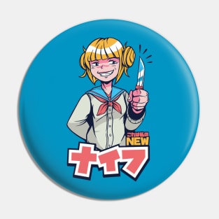 Anime Girl Knife Pin