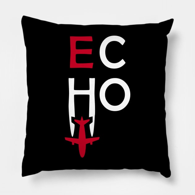 Echo Aviation Phonetic Alphabet Pilot Airplane Pillow by For HerHim