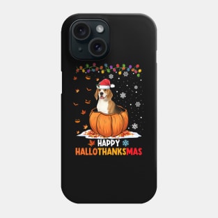 Beagle On Pumpkin Happy Hallothanksmas Phone Case