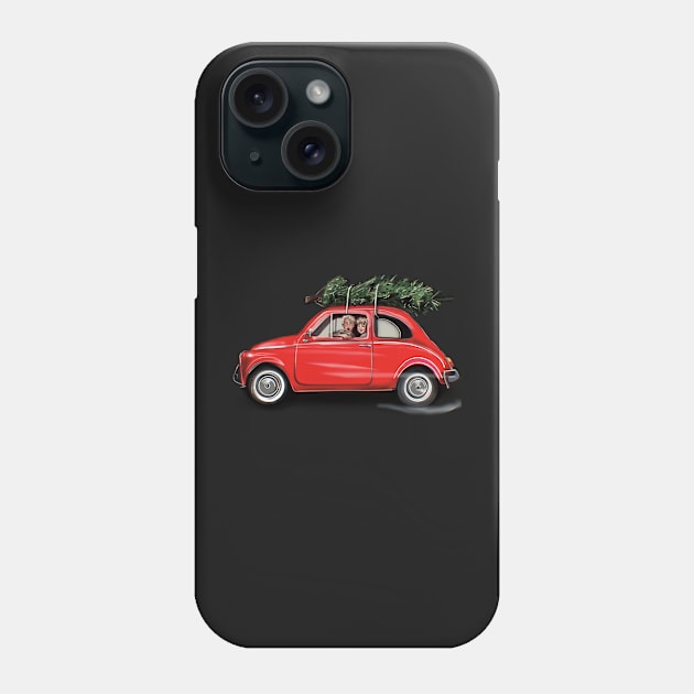 Christmas Joy Car With Two Kids Phone Case by xsaxsandra