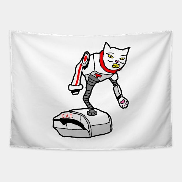 Cat Bot 001 Tapestry by DarkwingDave