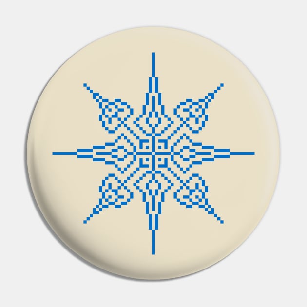 Pixel Blue Holiday Snowflake Pin by gkillerb