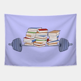 Lifting weights and books Tapestry
