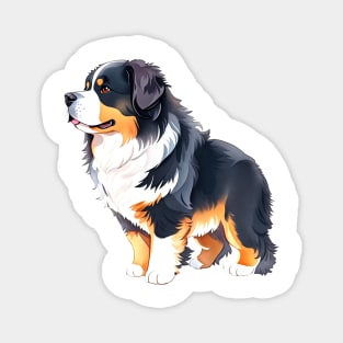 Bernese mountain dog with black, white, and brown fur Magnet