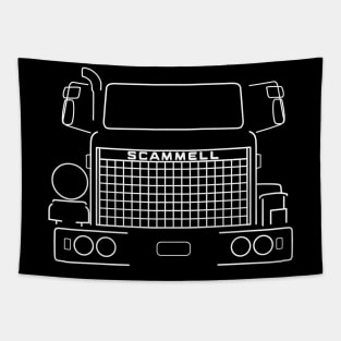 Scammell S24 classic lorry white outline graphic Tapestry
