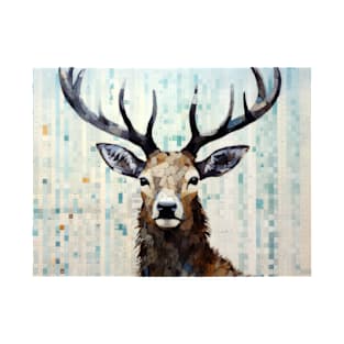 Stag Deer Animal Art Decor Paint Mosaic T-Shirt