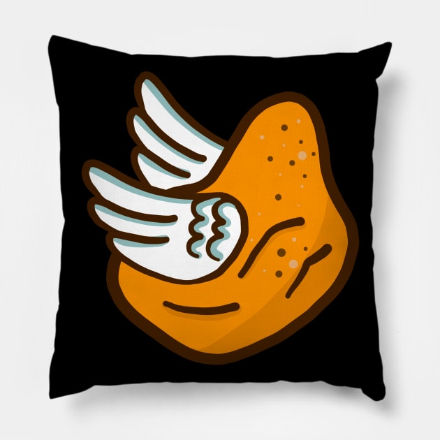 Flying chicken nugget Pillow by SHMITEnZ