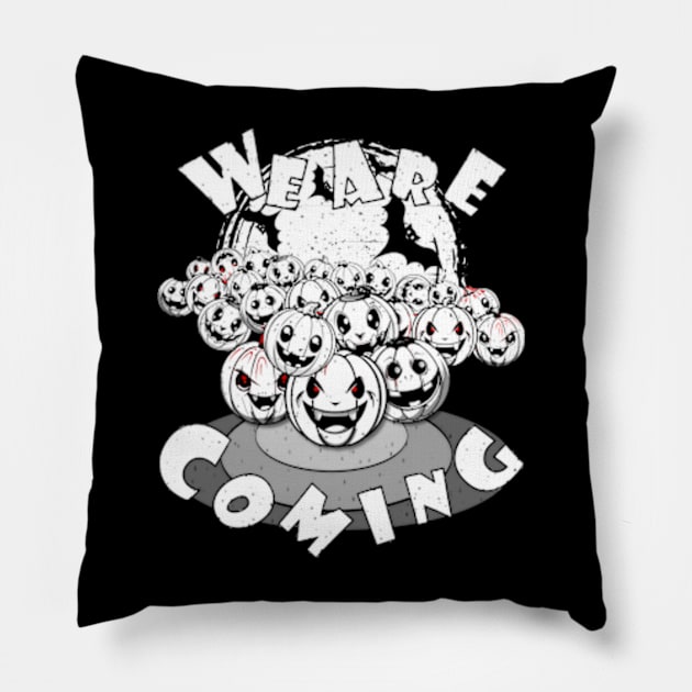 We are coming! Black and white Pillow by GraphGeek