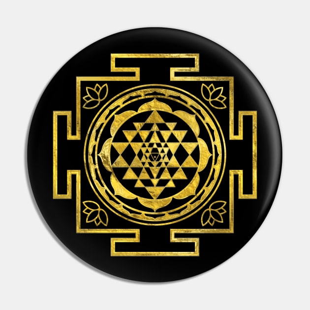 Golden Sri Yantra  / Sri Chakra Pin by Nartissima