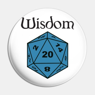 Wisdom Stat D20 Pin