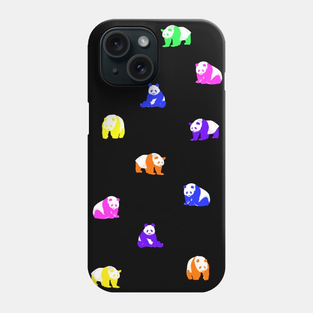 Panda Pattern in Rainbow Brights Phone Case by OneThreeSix