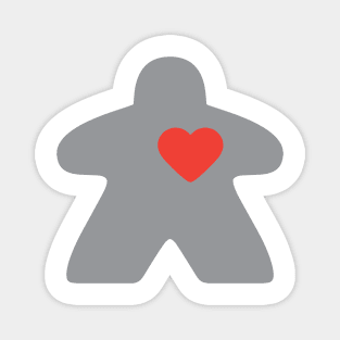 Meeple love - Grey Magnet