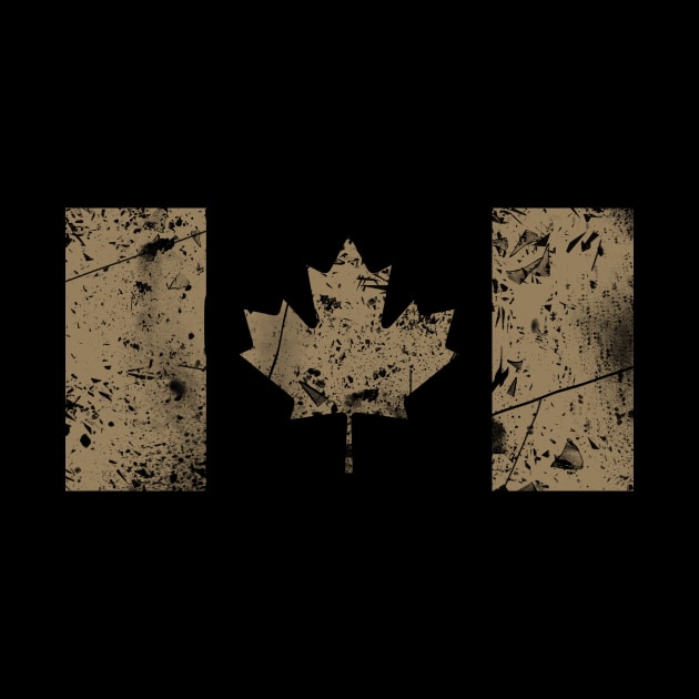 Canadian Distressed Flag (Brown) by Jared S Davies