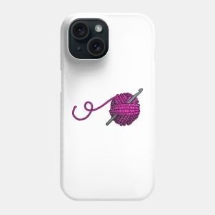 Pink yarn and hook Phone Case