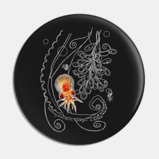 Baby Octopus Doodle - for dark background Pin