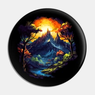 Abstract Mountain Sunrise Pin