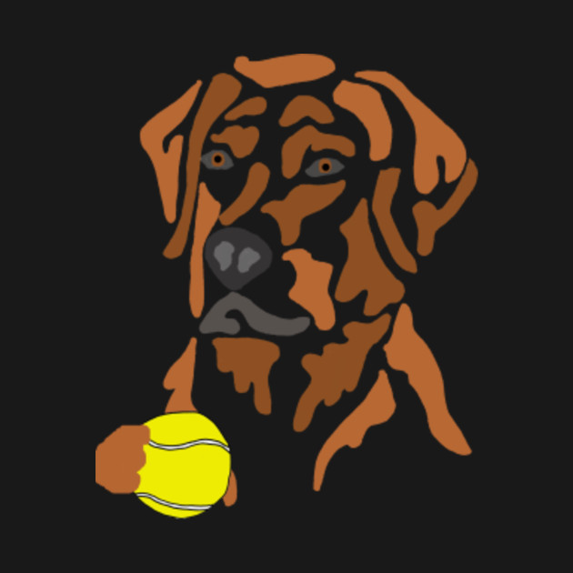Discover Funny Chocolate Lab Dog with Tennis ball - Chocolate Lab - T-Shirt