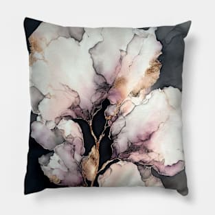 Pink Puffs - Abstract Alcohol Ink Resin Art Pillow