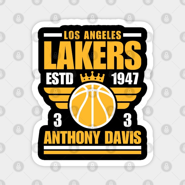 Los Angeles Lakers Davis 3 Basketball Retro Magnet by ArsenBills