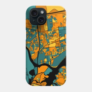 Gatineau Map Pattern in Orange & Teal Phone Case