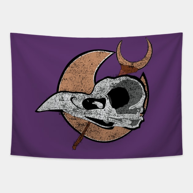 Skull Knight Tapestry by GarBear Designs