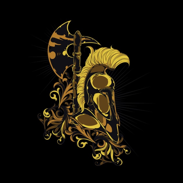 Gold sparta helmet by Shapwac12
