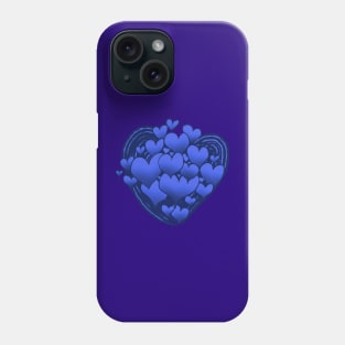 Purple Hearts Patterned Swirl Heart Phone Case