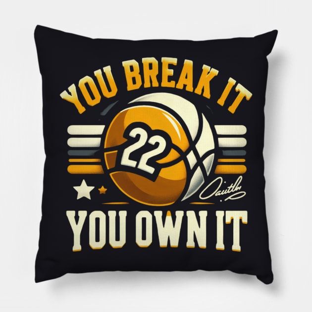 You break it Caitlin Clark 22 Pillow by thestaroflove