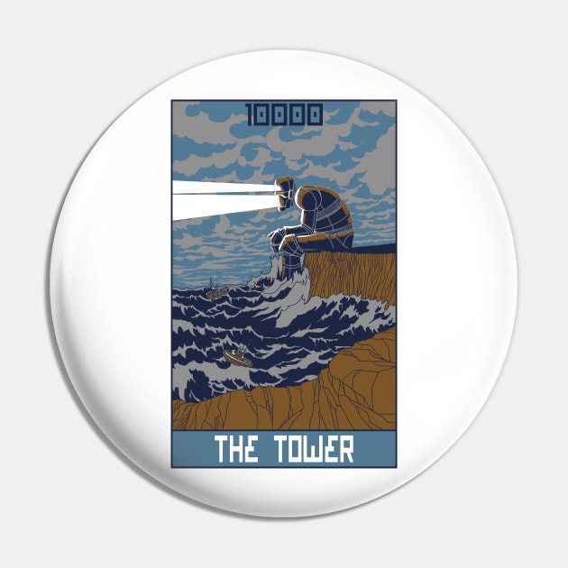 Robo Tarot: The Tower Pin by PeterTheHague