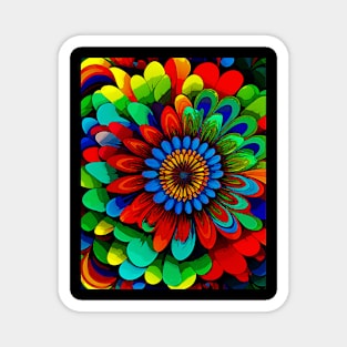 Colorful Rainbow Flower 104 Magnet