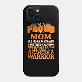 Leukemia Cancer Awareness Survivor Orange Ribbon Mom Phone Case