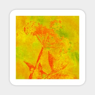 Neon Yellow Orange Cow Parsley Magnet