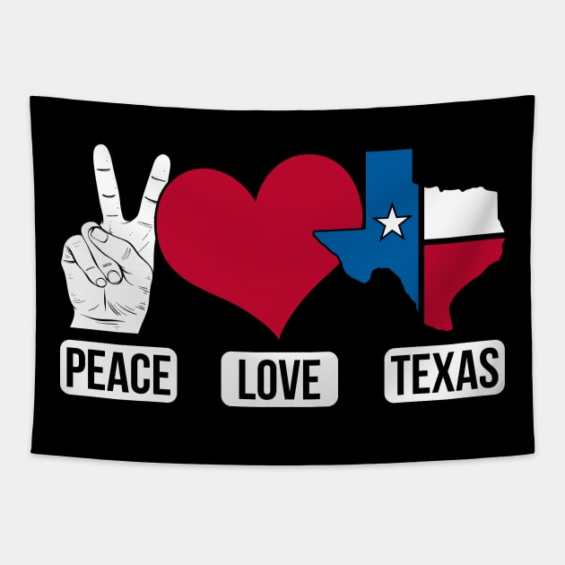 USA American Patriotic Peace Love Texas Texan Tapestry by shirtsyoulike