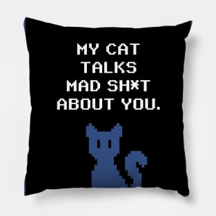 Kitty Talks Trash Pillow