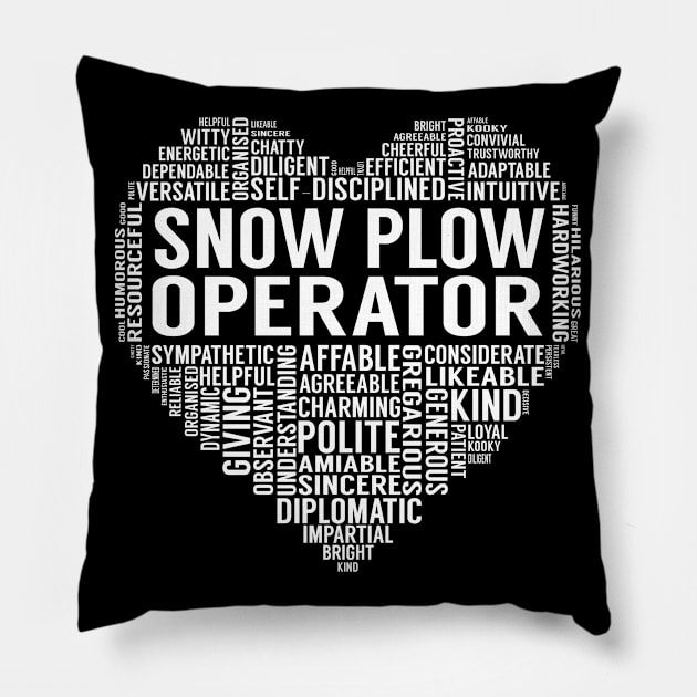 Snow Plow Operator Heart Pillow by LotusTee
