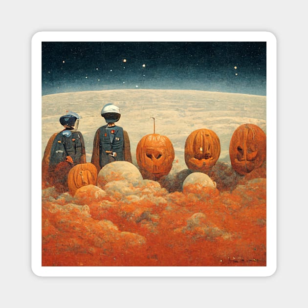 astronauts celebrate halloween on mars Magnet by NdegCreate