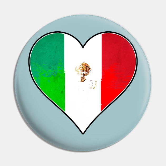 Mexican and Italian Heart Mix Heritage Flag Pin by Just Rep It!!