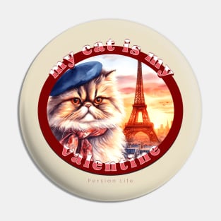 My French Valentine Cat Persian Life 19P Pin