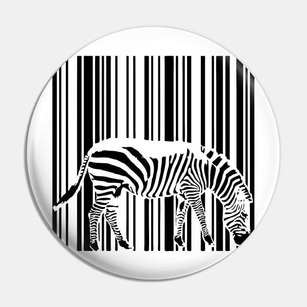 Barcode Zebra Camouflage Pin by SeijiArt