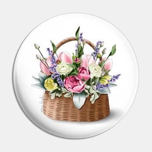 Basket of Flowers Pin