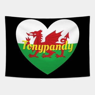 Tonypandy Wales UK Wales Flag Heart Tapestry