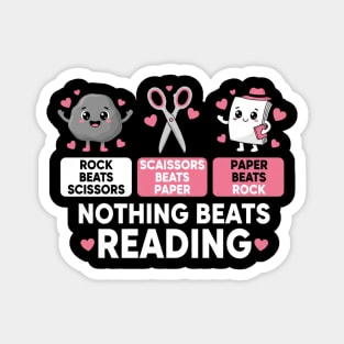 Rock Paper Scissors Reading – Nothing Beats Reading Cute Teacher Magnet