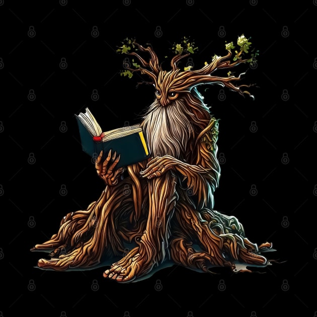 shepherd of trees reading book by TomFrontierArt