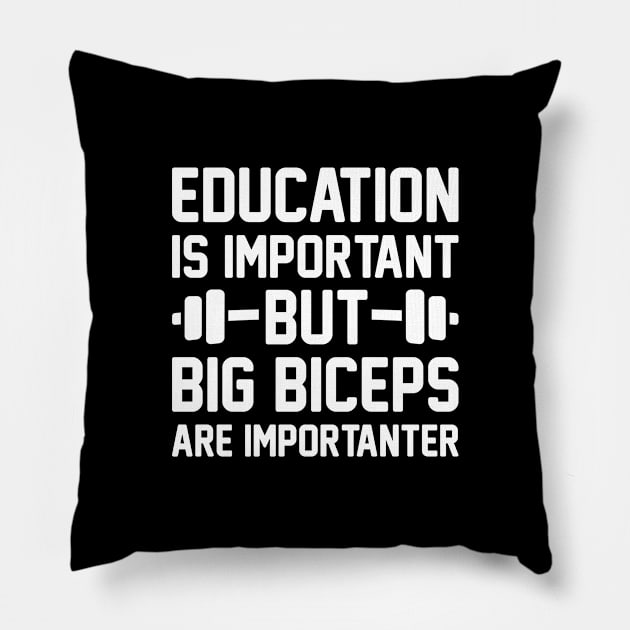 Big Biceps Importanter Pillow by LuckyFoxDesigns