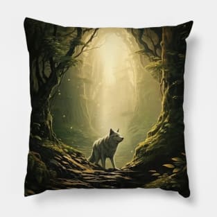 Pathway Guardian - Wolf's Forest Vigil Pillow