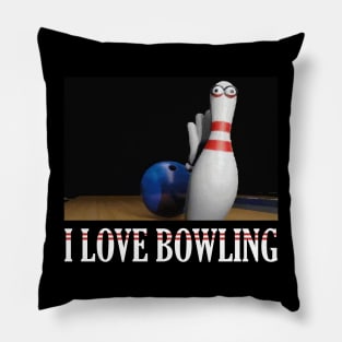 I Love Bowling Pillow